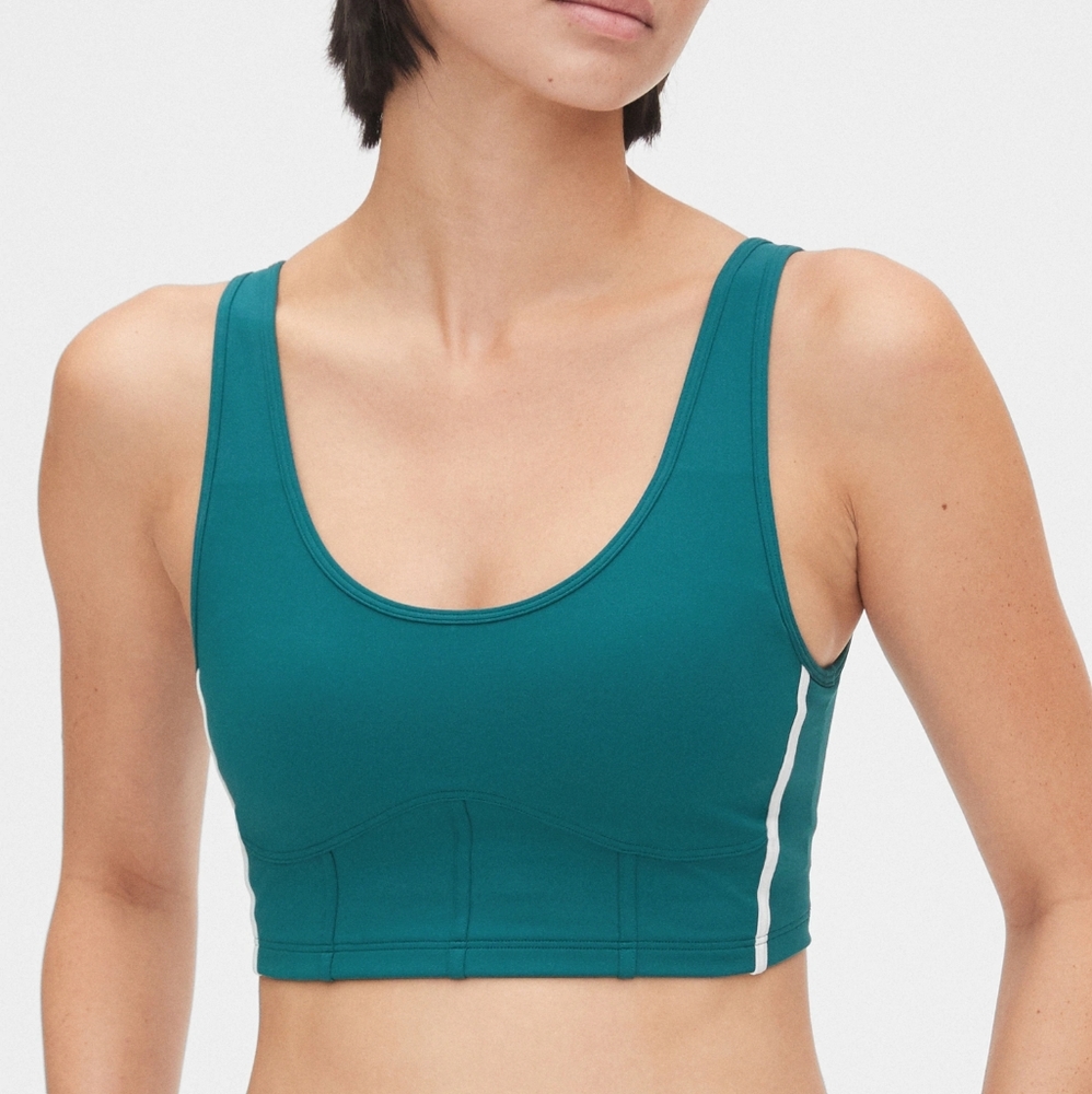 NWT GapFit Blackout Corset-Style Sports Bra - Med
